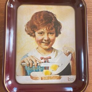 First limited edition Vintage Metal Tray with Normal Rockwell print